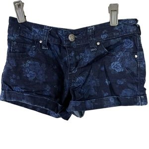 STANDARD AND PRACTICE blue floral jean  shorts size 25